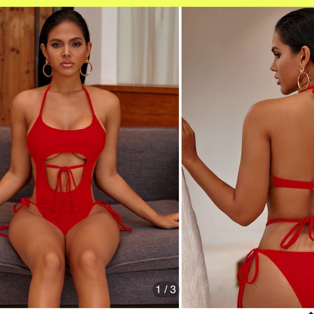 Red swimsuit